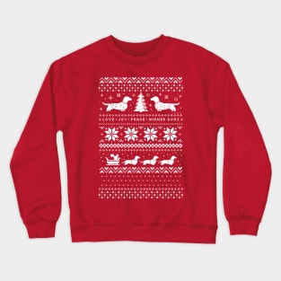 Dachshunds Christmas Sweater Pattern | Wiener Dogs and Squirrel Crewneck Sweatshirt